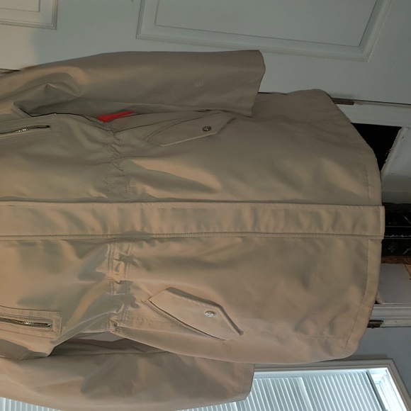 FF KENNETH COLE 2XL HOODED RAIN TRENCH COAT TAN WINDBREAKER - Picture 3 of 14
